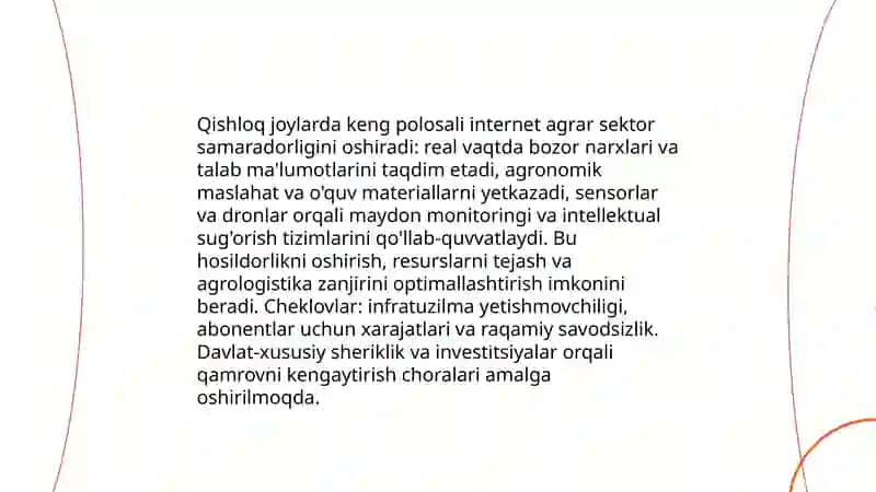 O'zbekistonda tarmoq texnalogiyalari rivojlanishi va iqtisodiyotdagi samaradorligi 4