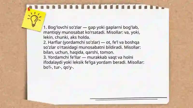 Yordamchi so'zlar 4
