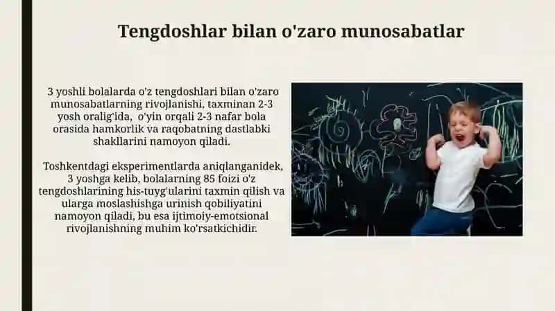 O'Zini ang'lashning rivojlanishi va 3 yoshin qirozi 4