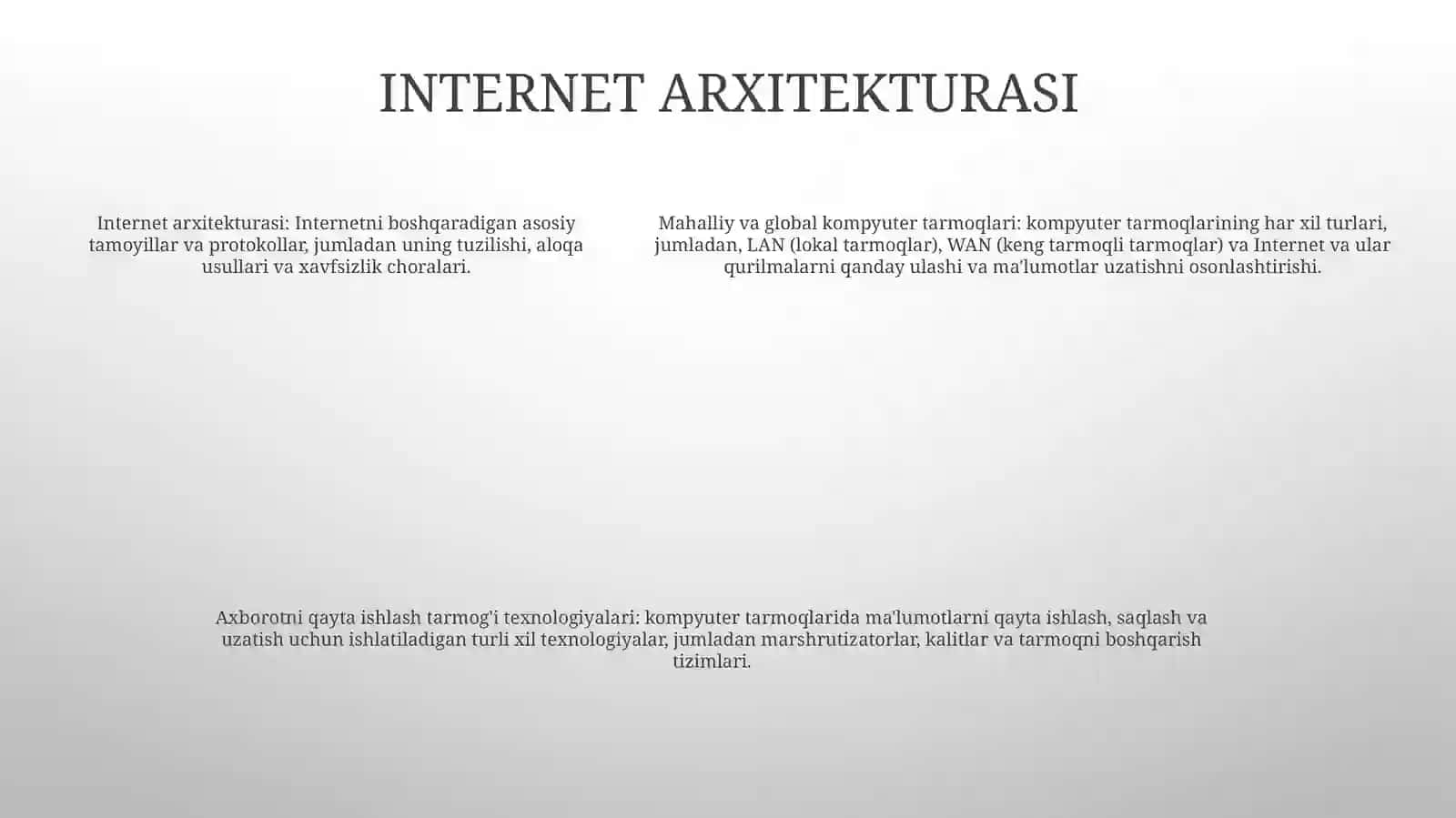 Lokal Va Global Kompyuter Tarmoqlari, Axborotlarini Qayta Ishlash Tarmoq Texnologiyalari 4