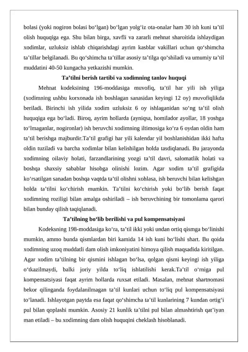 Mehnat ta'tilini berish tartibi 4