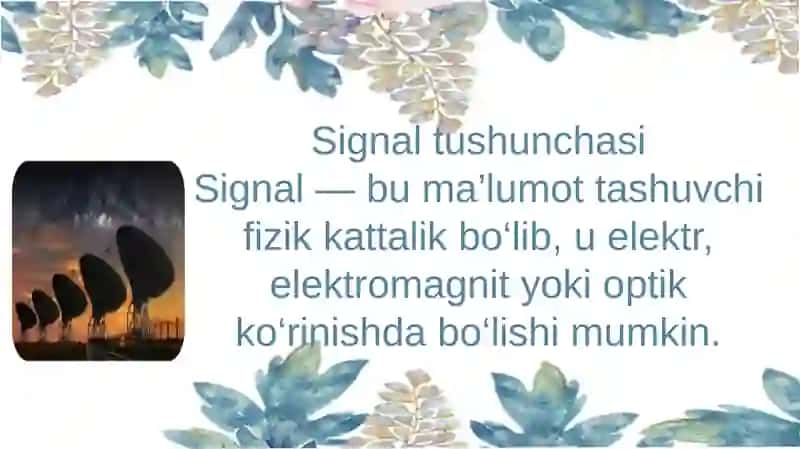 Signallarni qabul qilish va uzatish 4