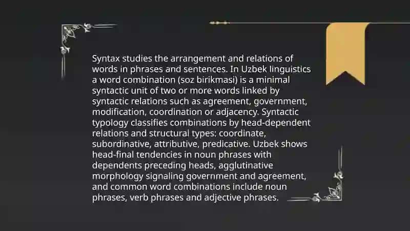 Typology of a word combination 4