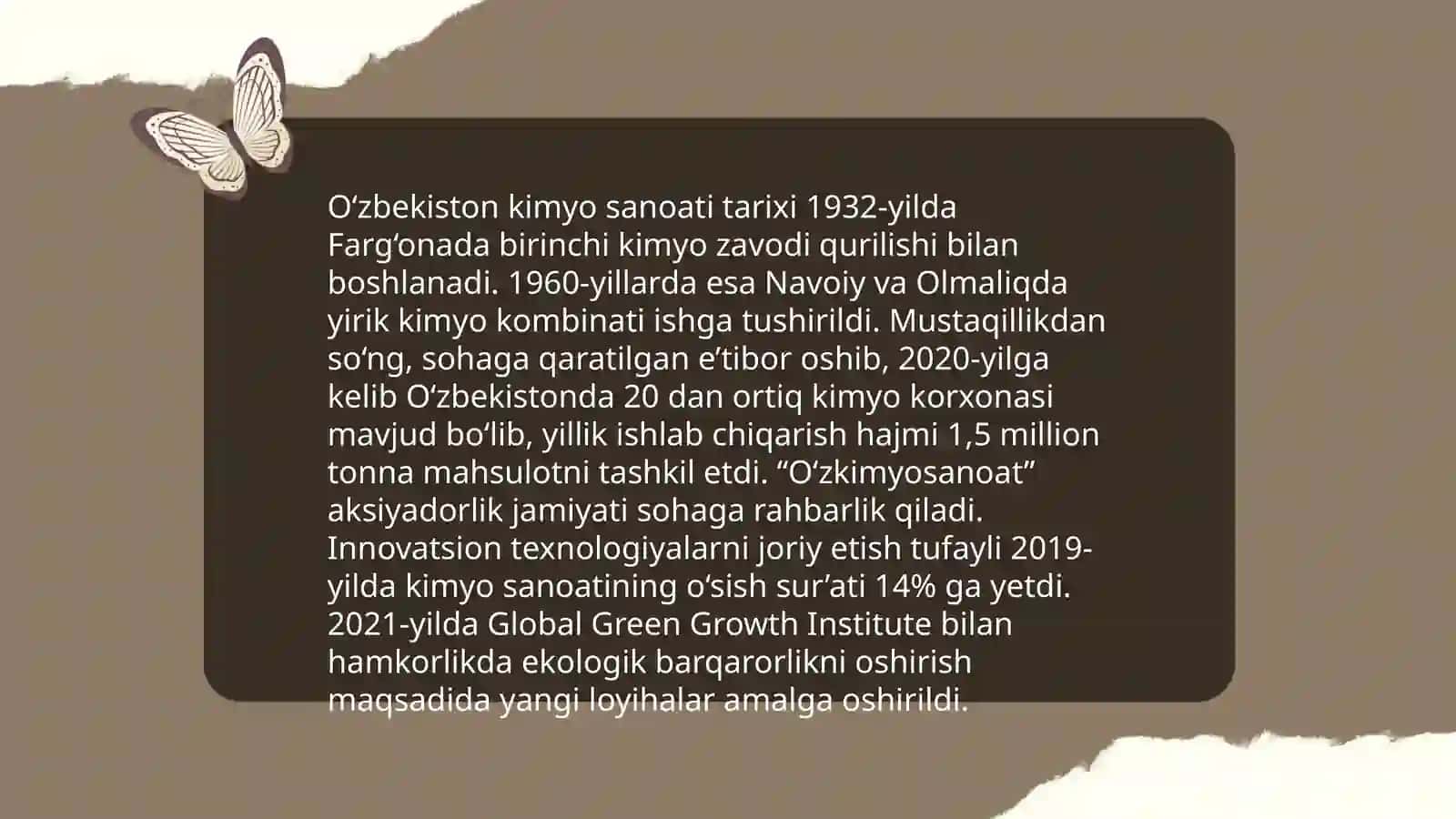 O'zbekistonda mineral o'g'itlar ishlab chiqaruvchi korxonalar 4