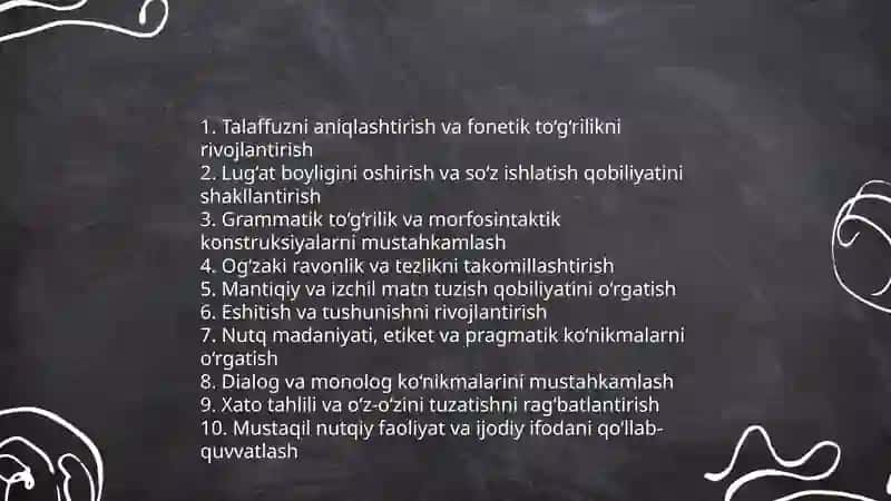 Nutq ustirish metodikasining maqsad va vazifasi 4