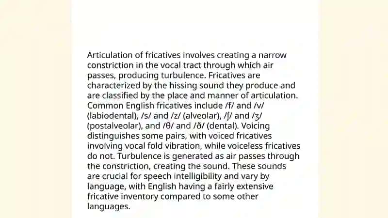 Fricatives and Affricatives 4