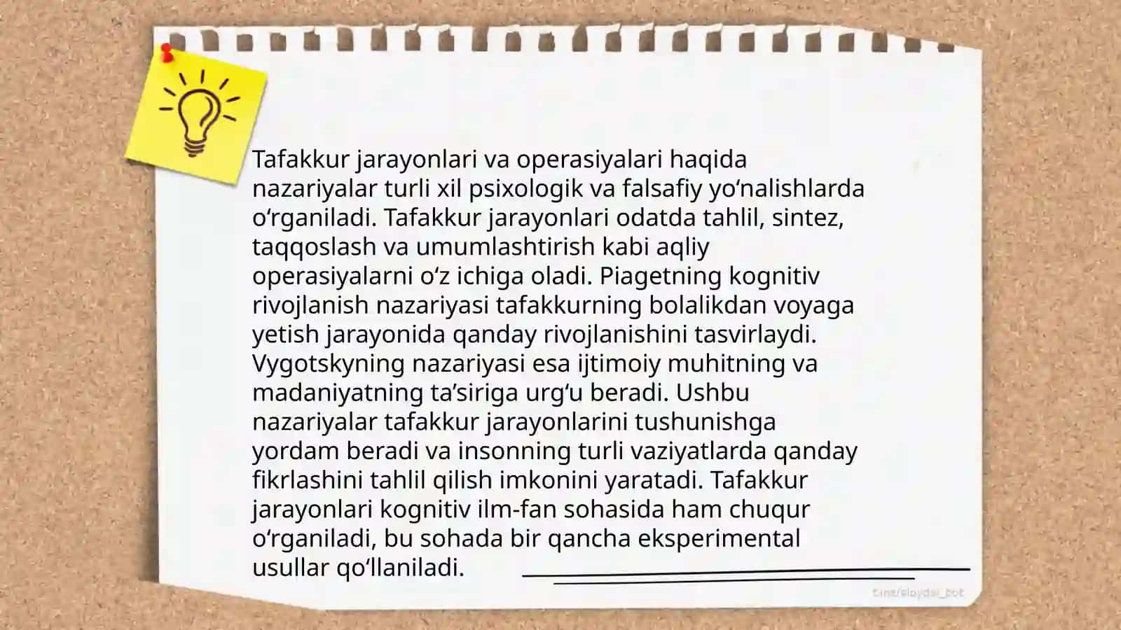 Tafakkur borasidagi psixologik nazariyalari.Tafakkur operasiyalari.Intellakt va kreativlik nazariyalari 4