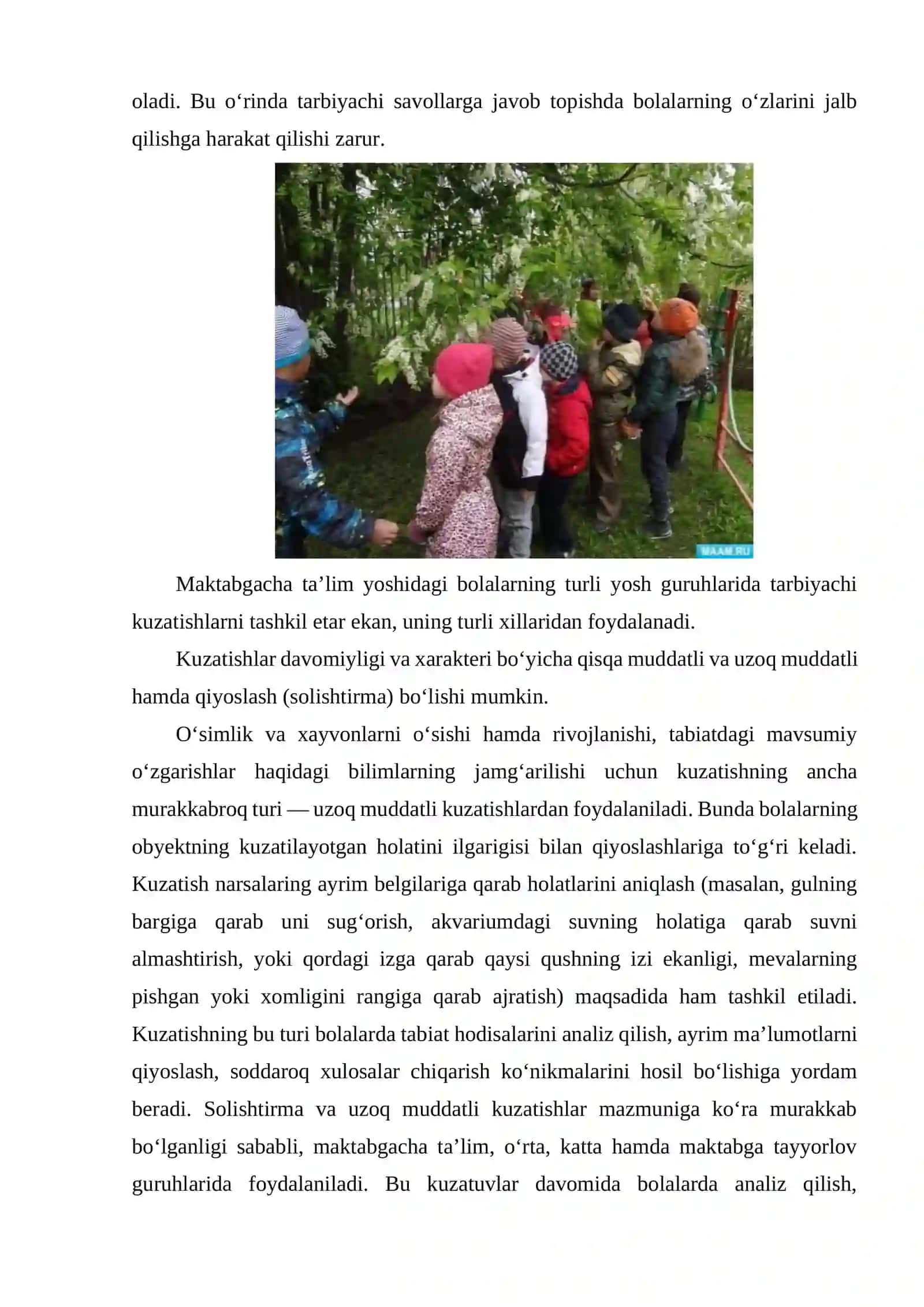 Bolalarni tabiat bilan tanishtirish metodlari 4