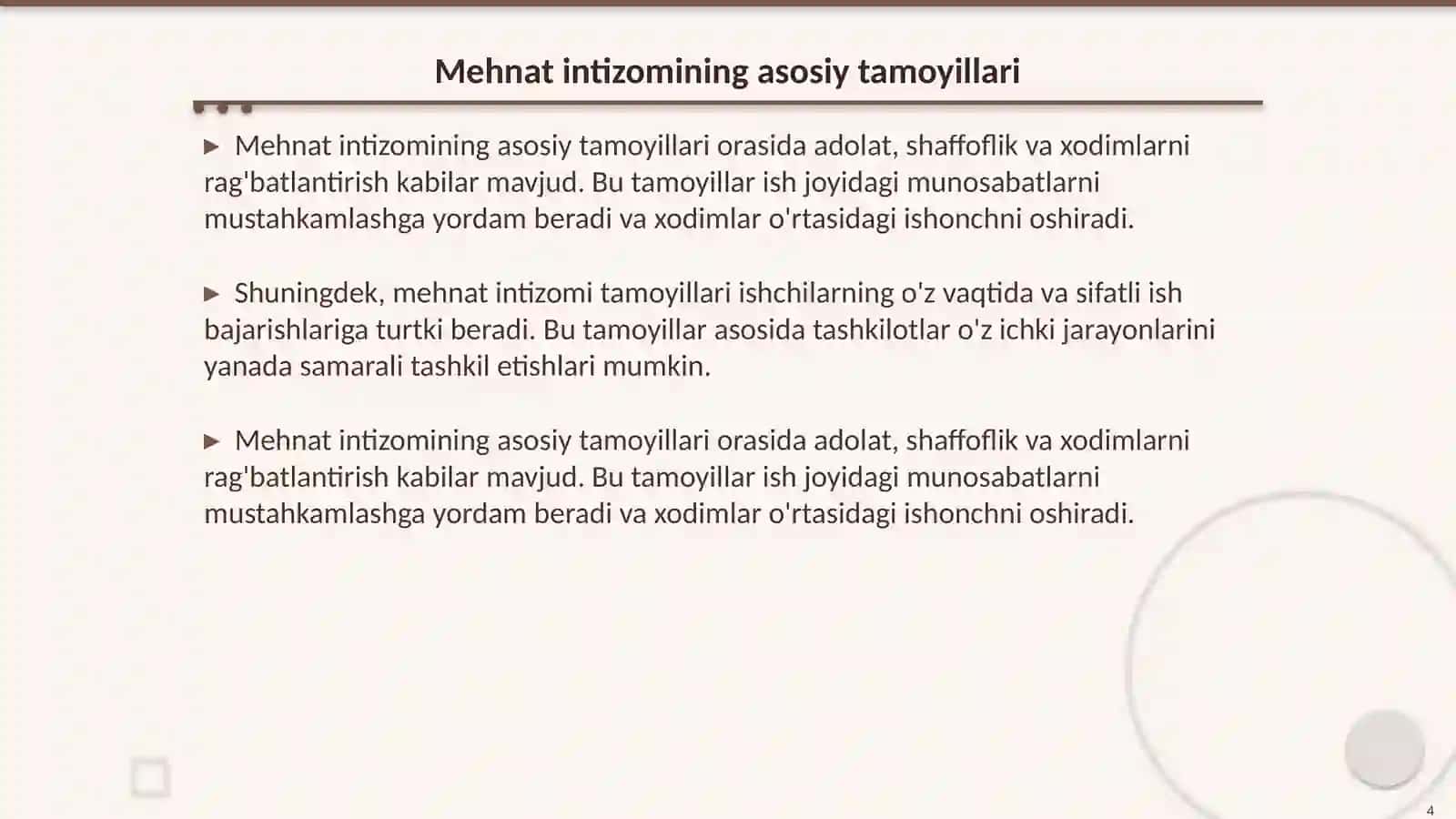 Mehnat intizomi 4