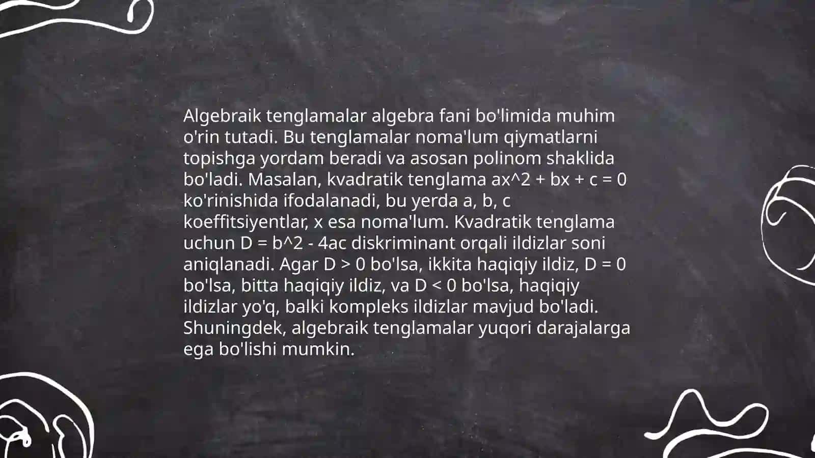 Matematik tenglama asoslari 4