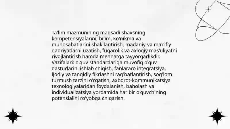 Ta'lim mazmuni 4