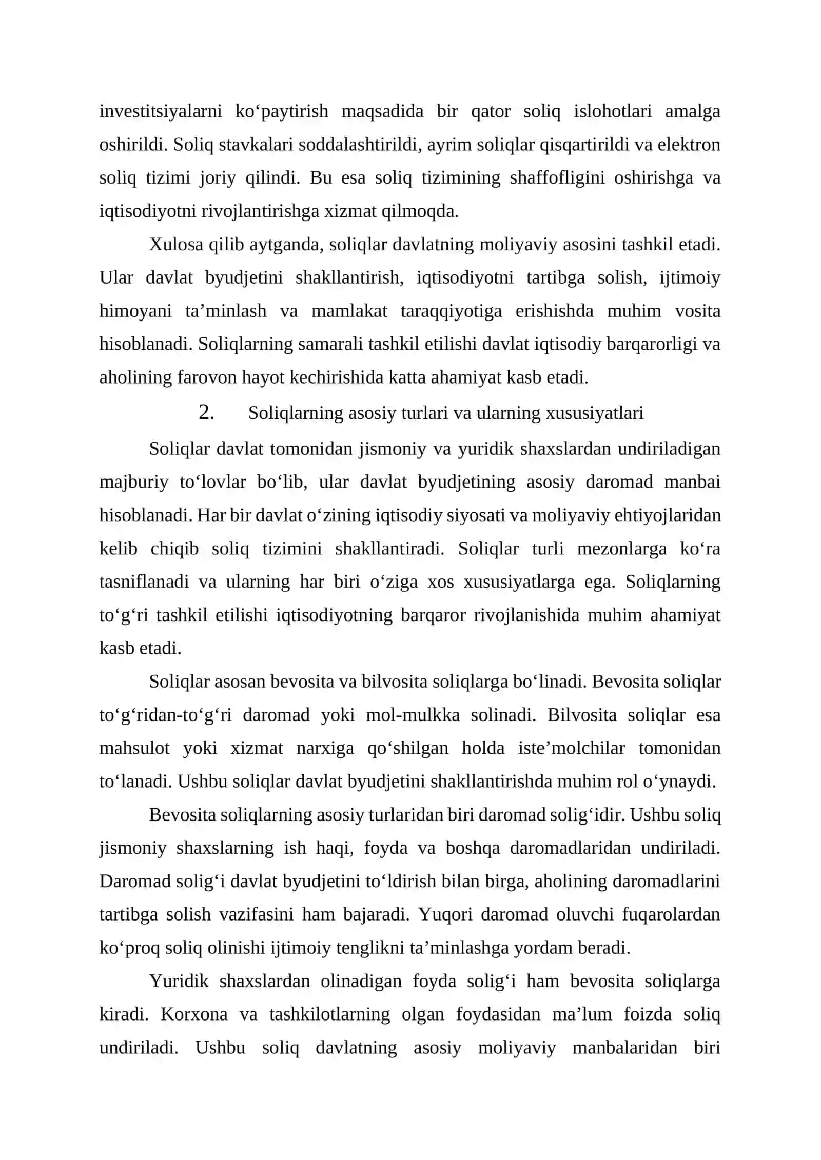 Soliqlarning ahamiyati va xususiyatlari 4