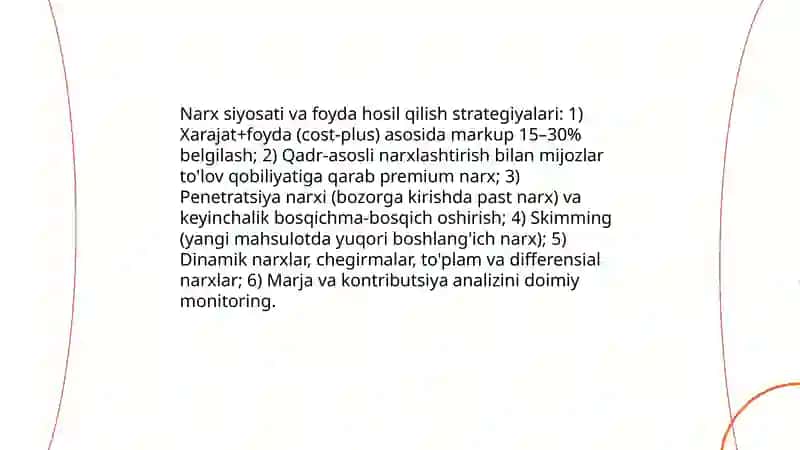 Foyda va daromad manbalarini tahlil qilish 4