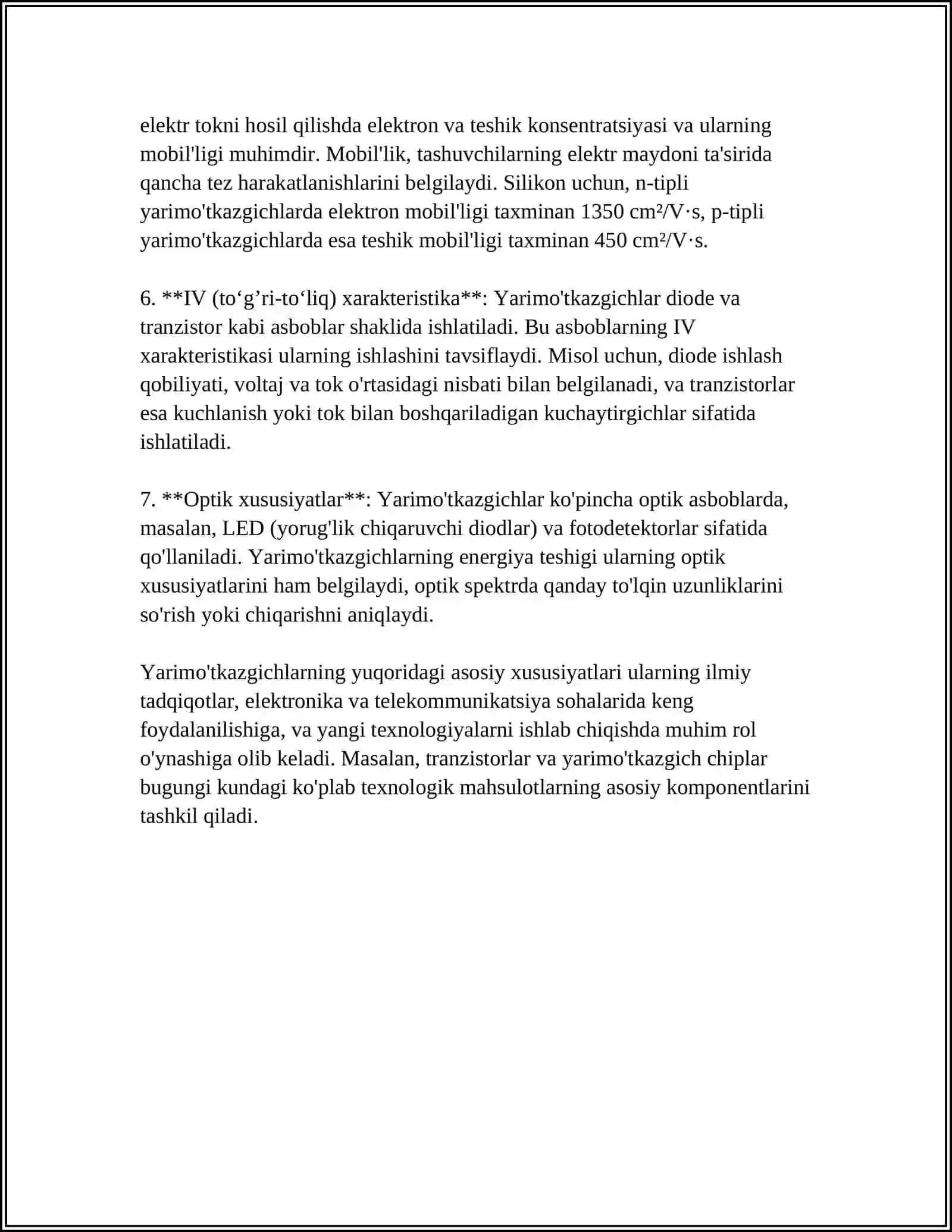 YARIM OʻTKAZGICHLAR 4