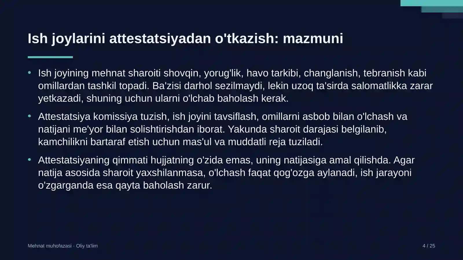elektronika sanoatida ish joylarini attestatsiyadan o'tkazish 5942 4