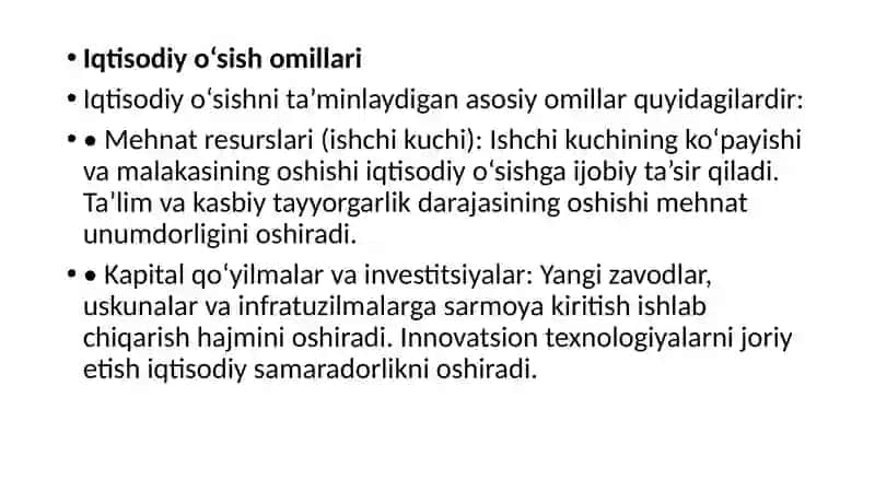 Iqtisodiy o`sishning ummumiy tavsifi va keynscha modellar 4