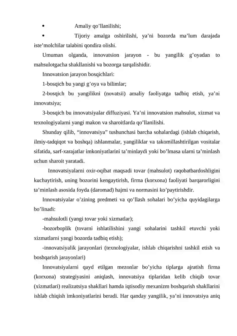 Innovatsiya faoliyatini moliyalashtirish 4