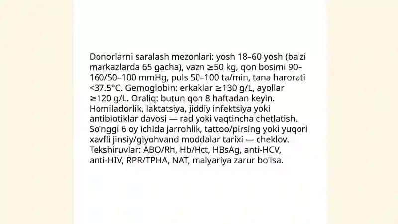 Donor qoni manbalari 4