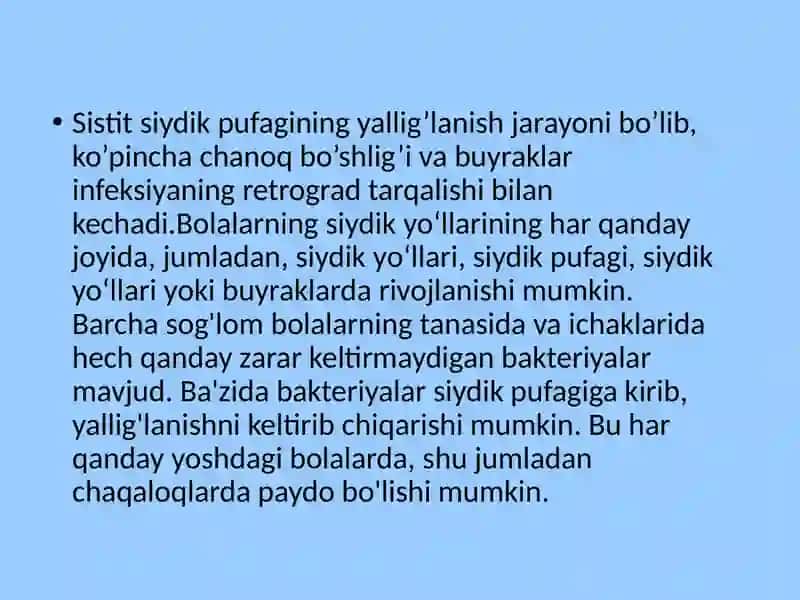 Bolalarda siydik yo‘llari infeksiyalari 4