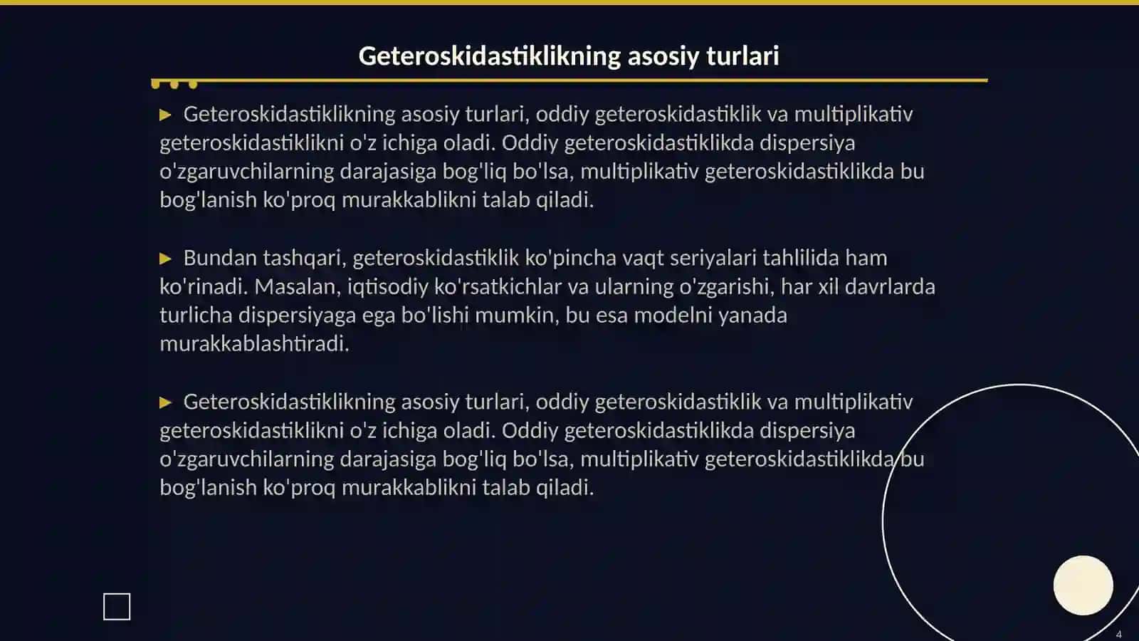 Multiplikativ geteroskidastiklik 4