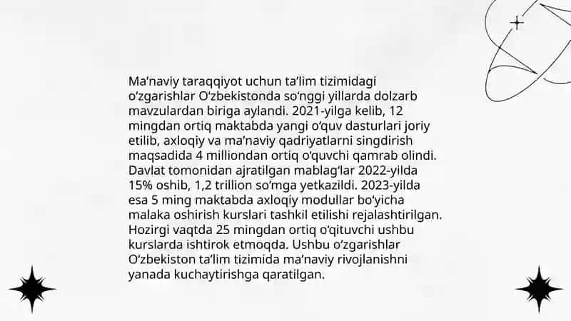 Yangi Oʻzbekistonning maʼnaviy islohoti 4
