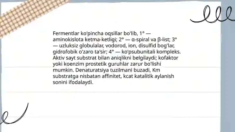 Fermentlar va fermentativ reaksiyalar 4