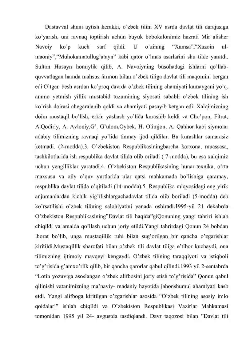 O'zbek tiliga Davlat tili maqomining berilishi haqida 4