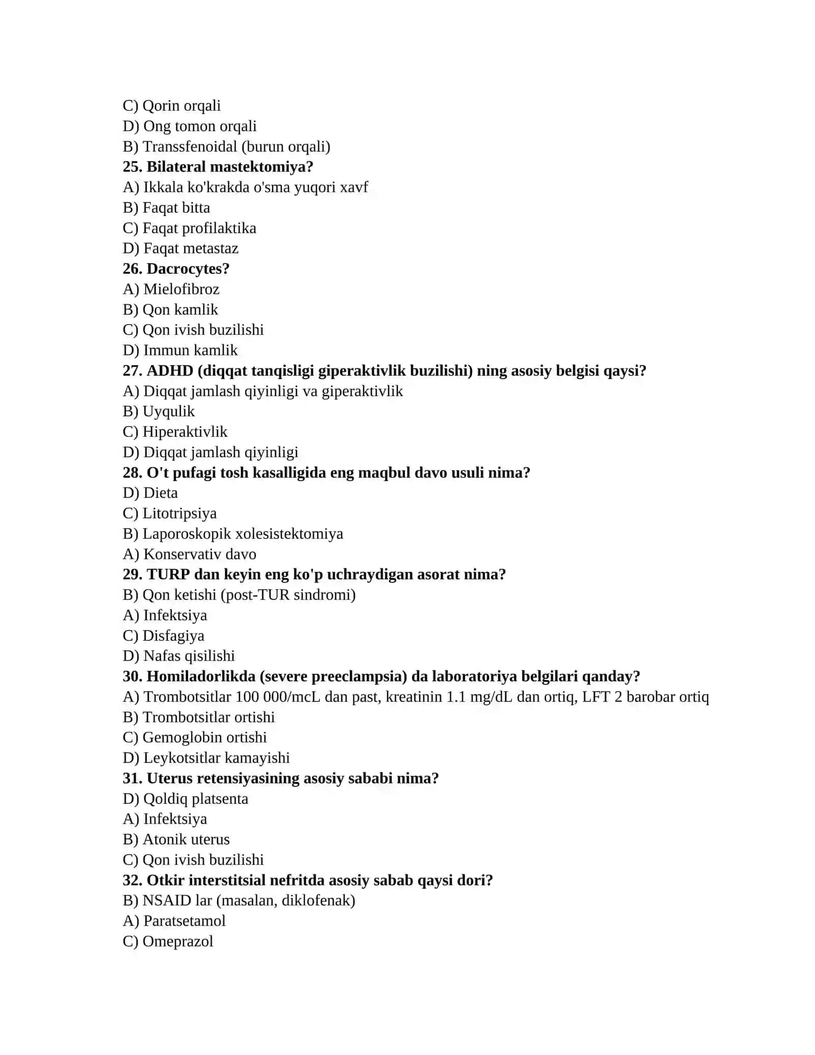 Dermatolog testlari 4