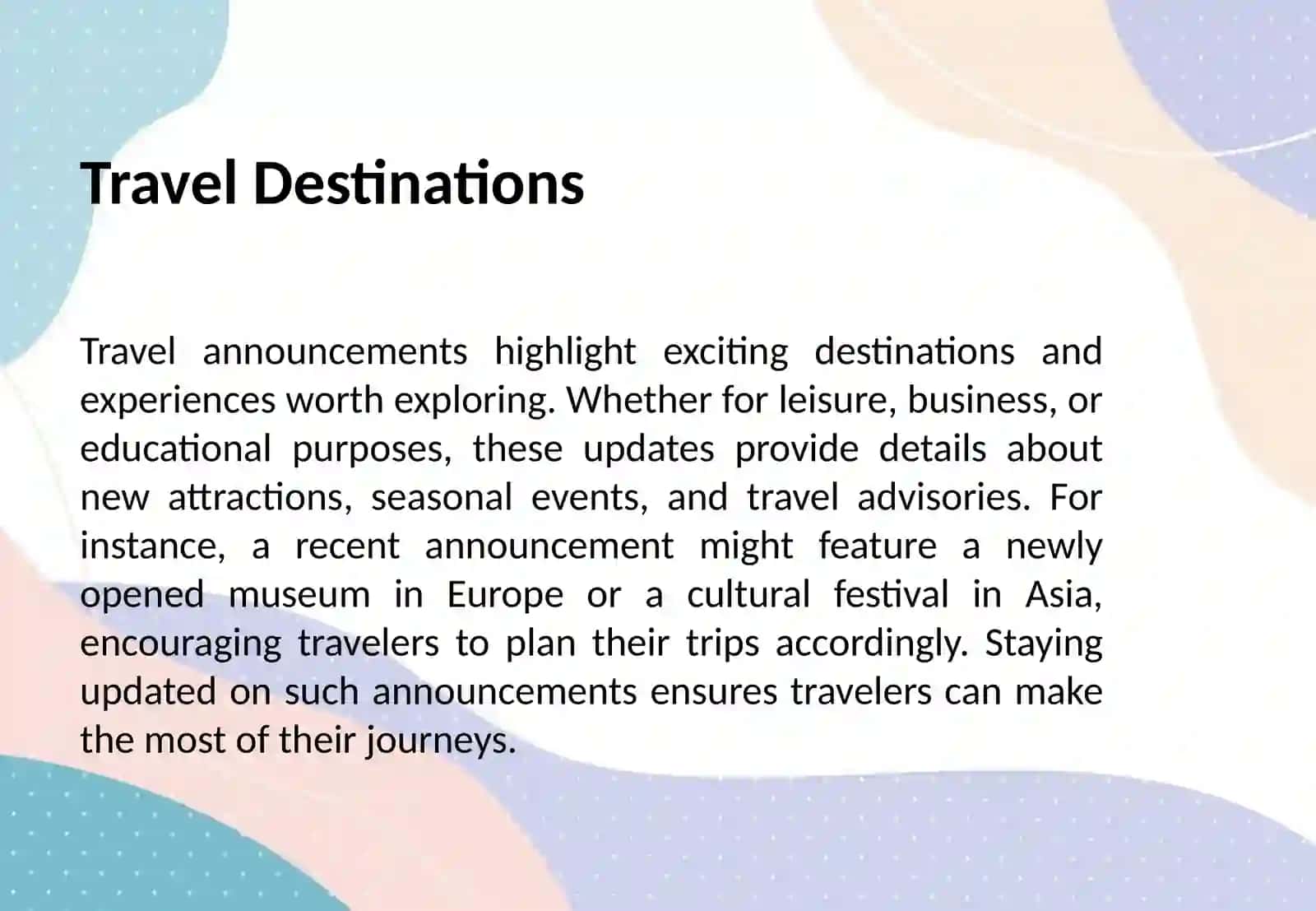 Announcements (about grants, travel destinations, etc.) 4