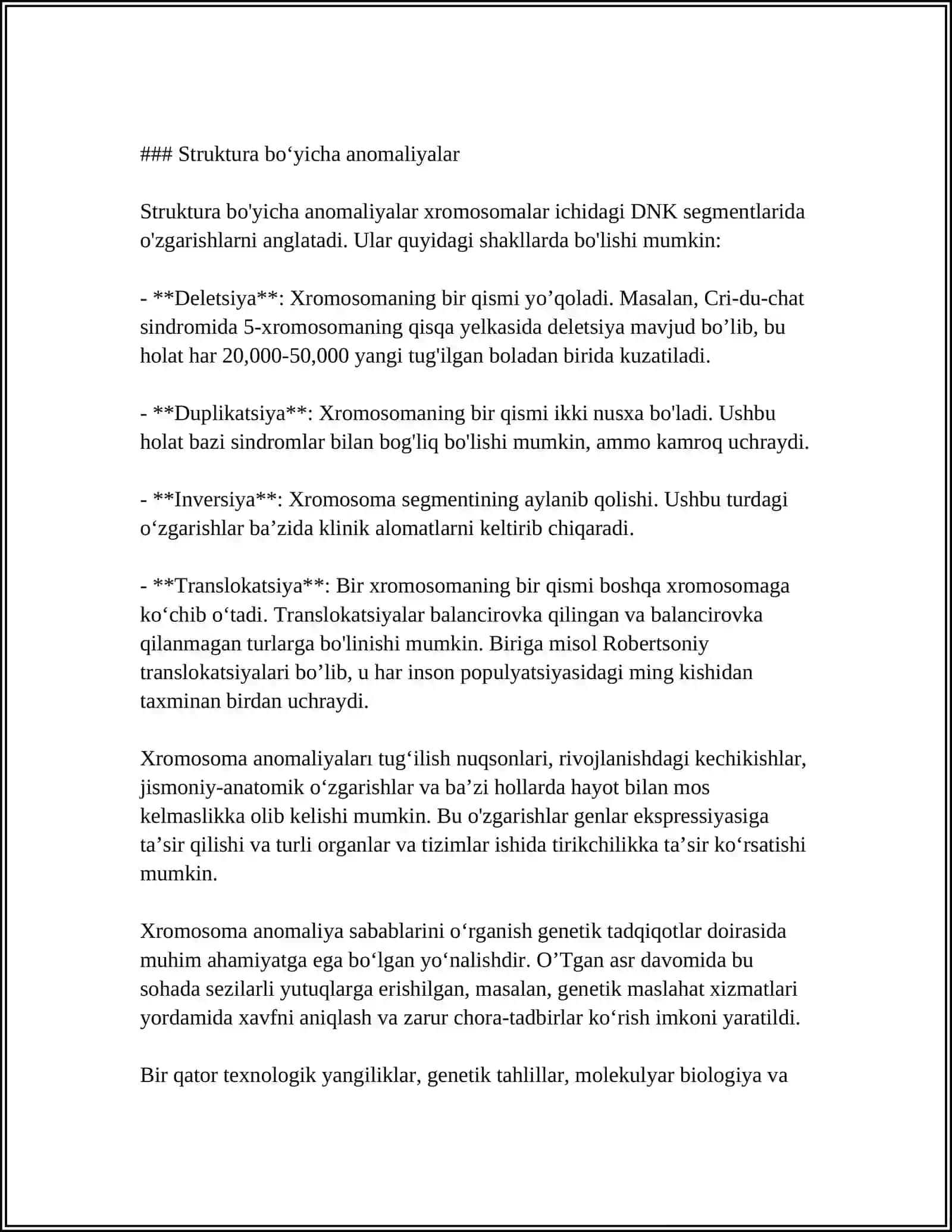 Xromosoma anomaliyalar 4