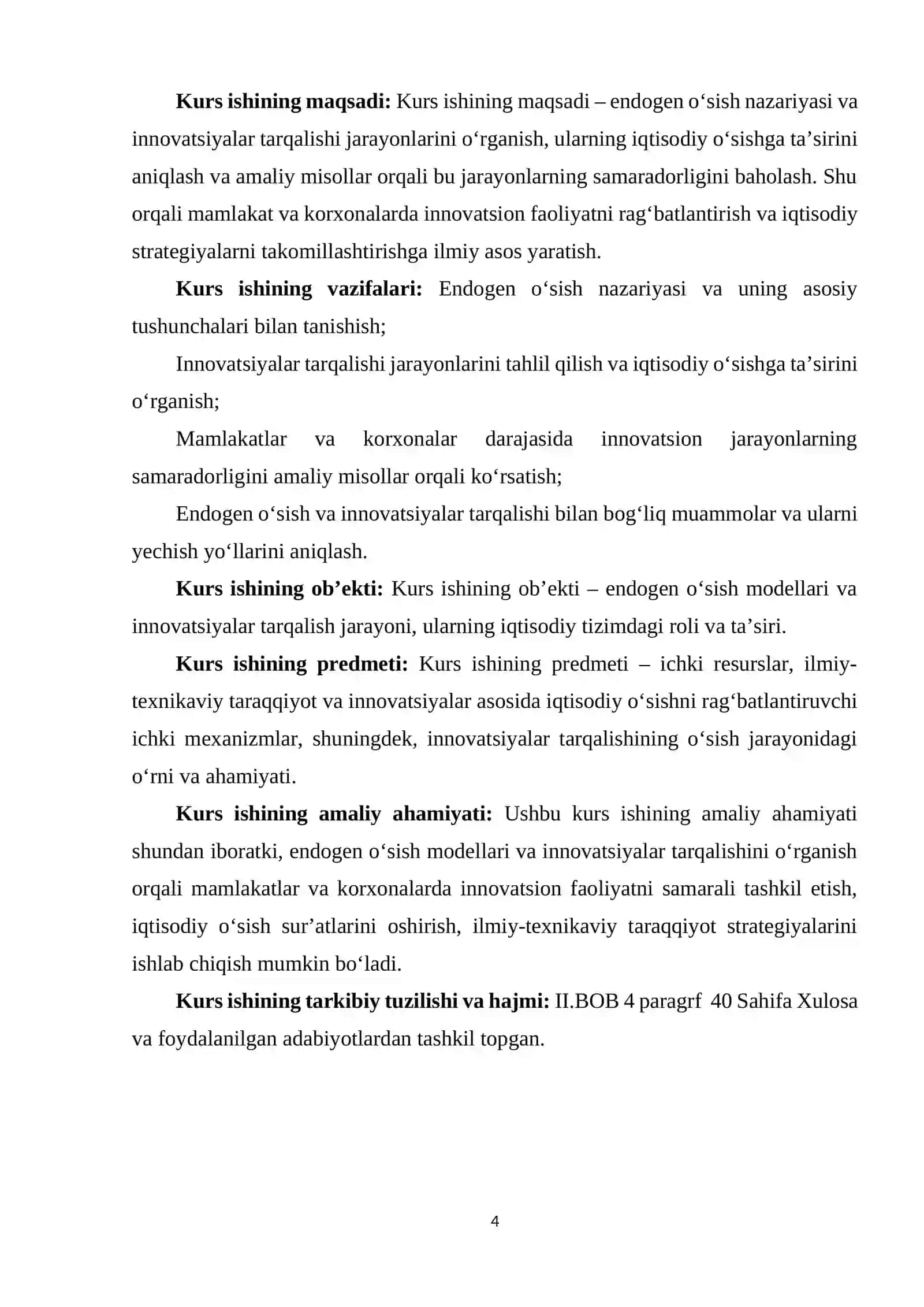 ENDOGEN O‘SISH MODELLARI VA INNOVATSIYALAR TARQALISHI 4