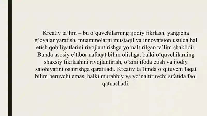 Kreativ ta’lim olganlikni tashxis etishning mohiyati 4