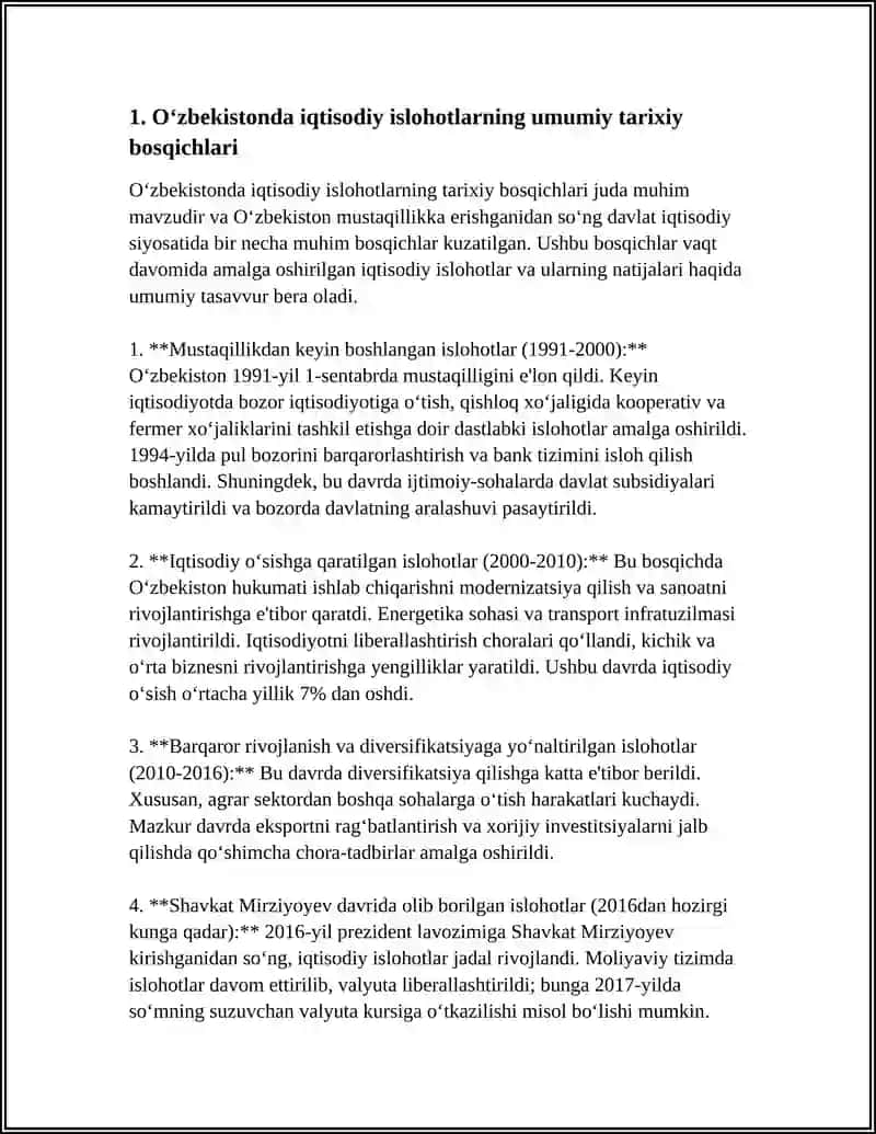 O‘ZBEKISTON RESPUBLIKASI OLIY TA’LIM FAN VA INNOVATSIYA VAZIRLIGI INAVATION TEXNALOGIYA UNIVERSITITETI MOLIYA KAFEDRASI MUSTAQIL ISH 4
