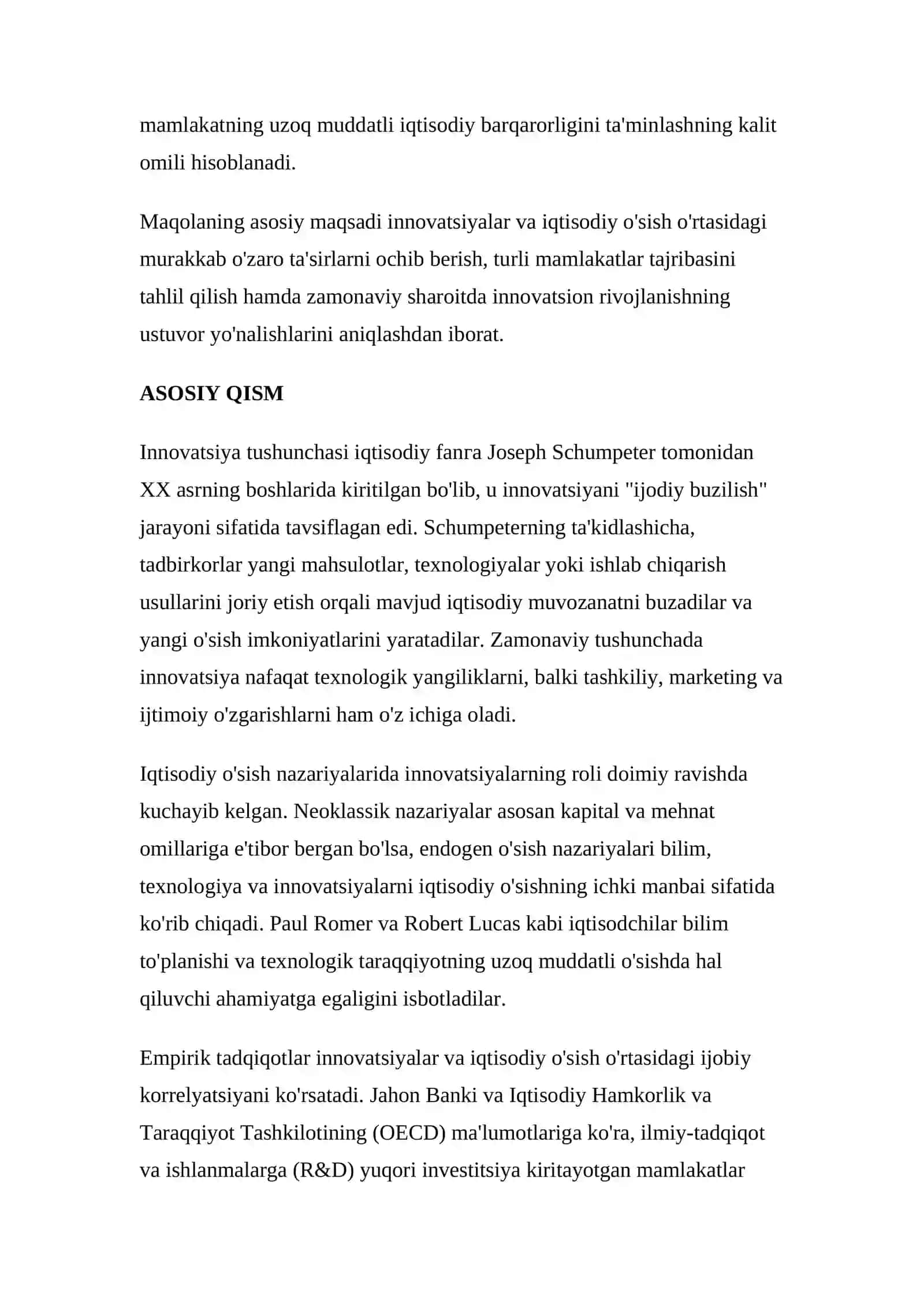 INNOVATSIYALAR VA IQTISODIY O'SISH 4