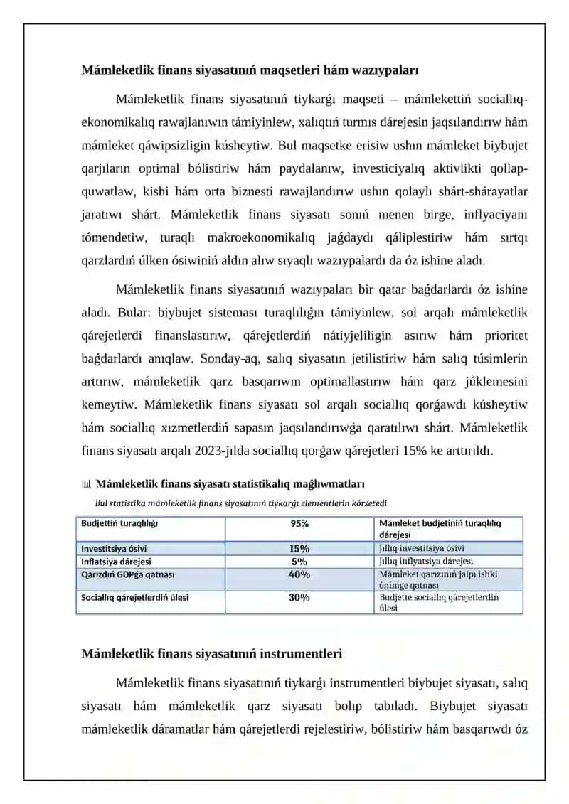 Mámleketlik finans siyasatı 4