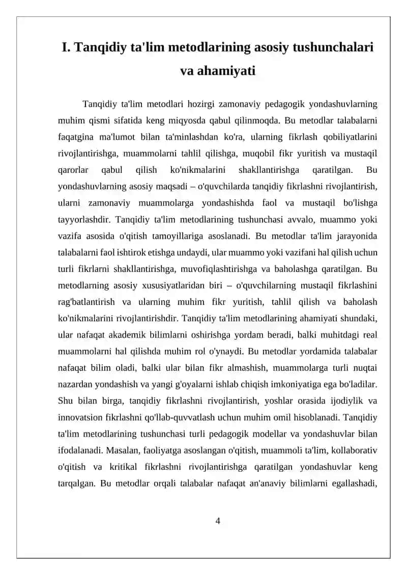 Tanqidiy Ta'lim Metodlari 4