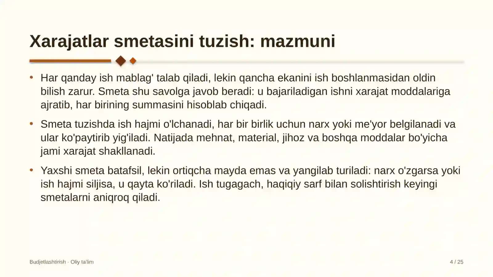 Choyxonalarda xarajatlar smetasini tuzish 4