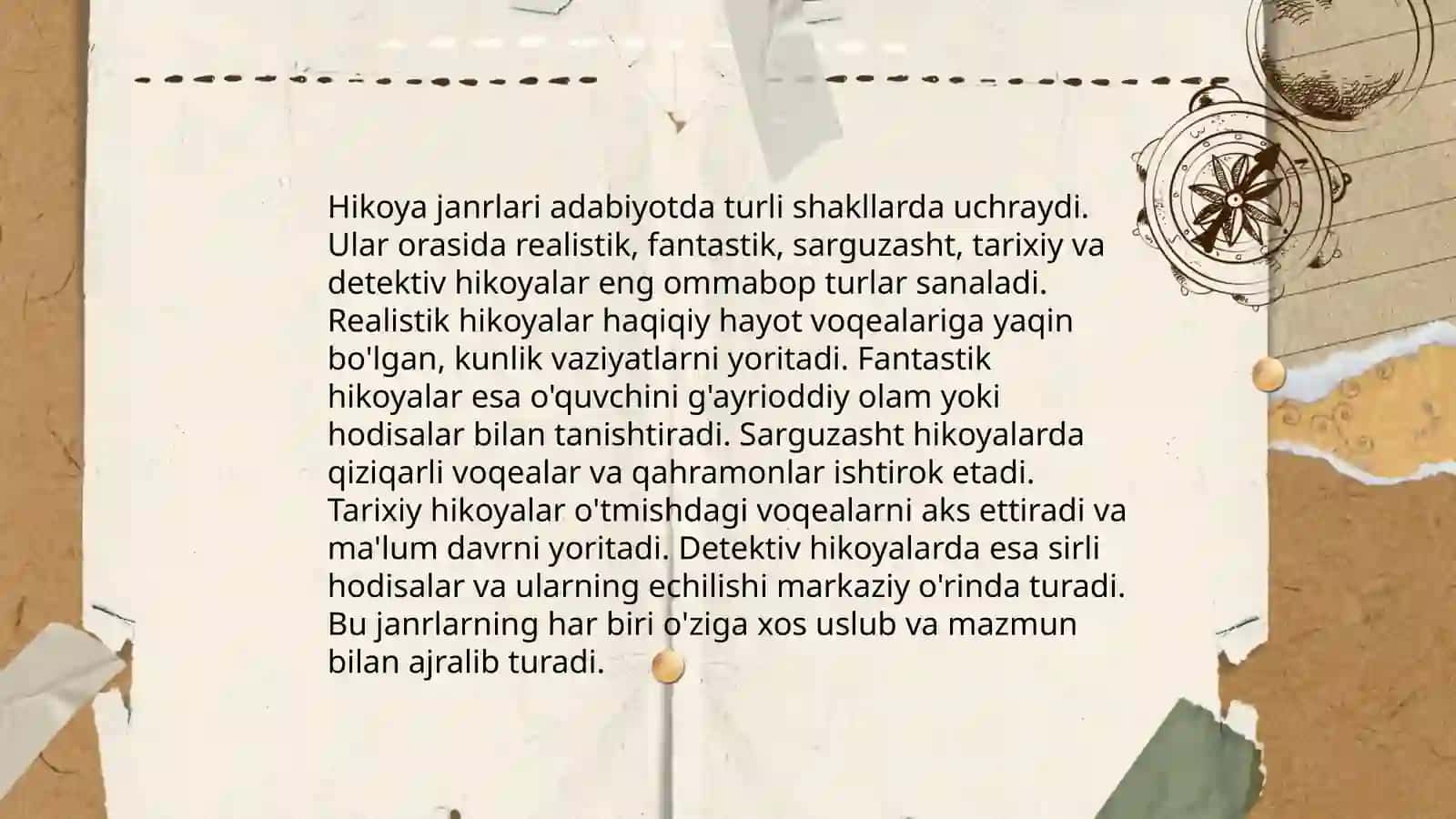 Hikoya qilib berish turlari va matodlari 4
