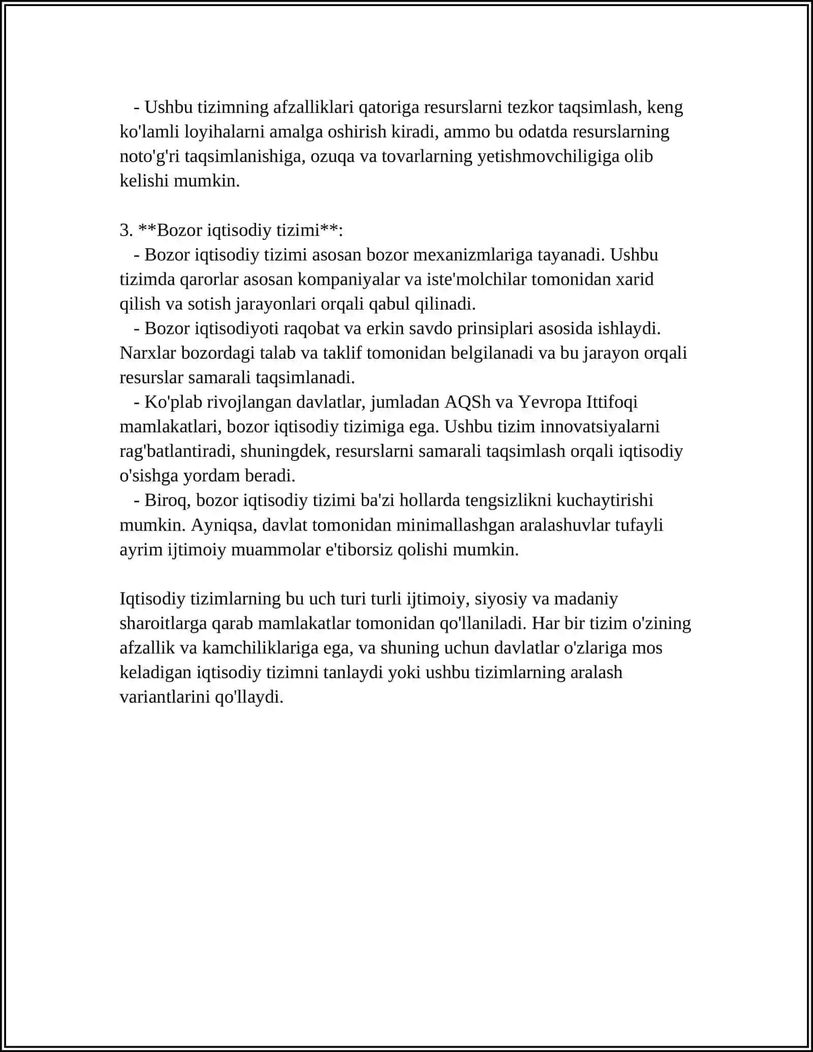 Iqtisodiy tizimlar 4
