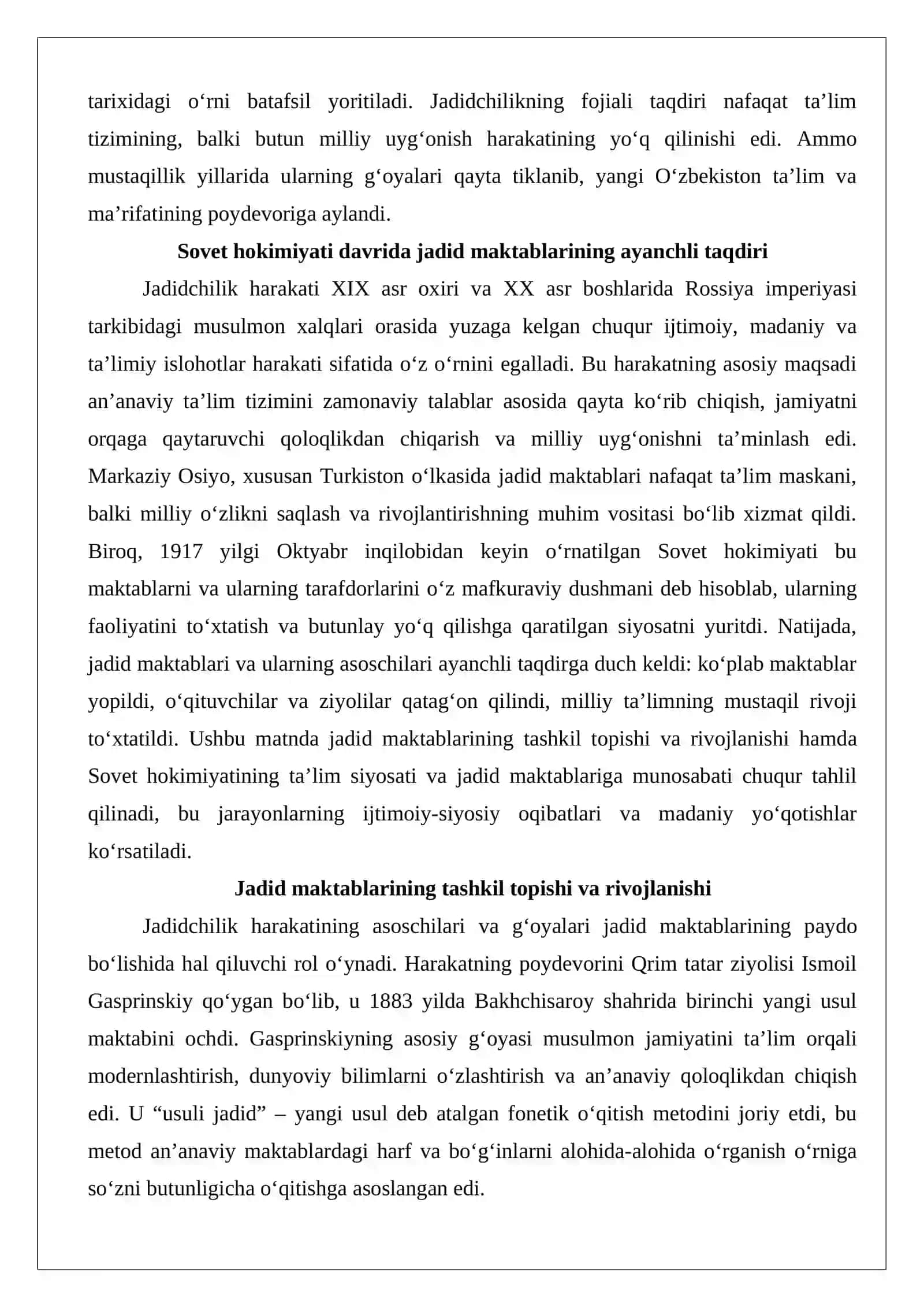 Sovet hokimiyati davrida jadid maktablarining ayanchli taqdiri 4