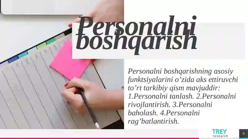 Personalni boshqarishning ko’rinishlari 4