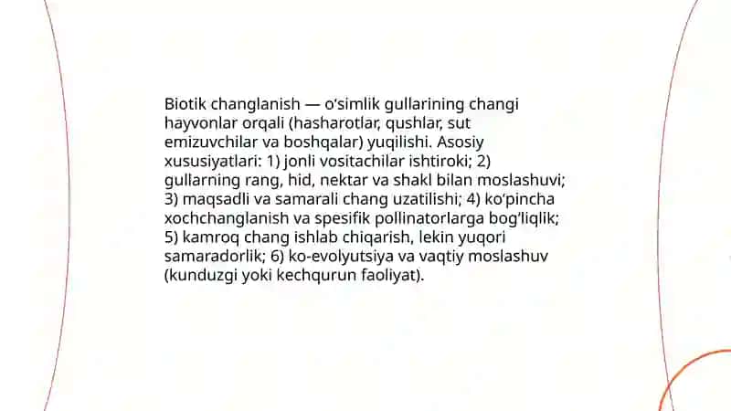 Oʻsimlik gullarining changlanish usullari 4