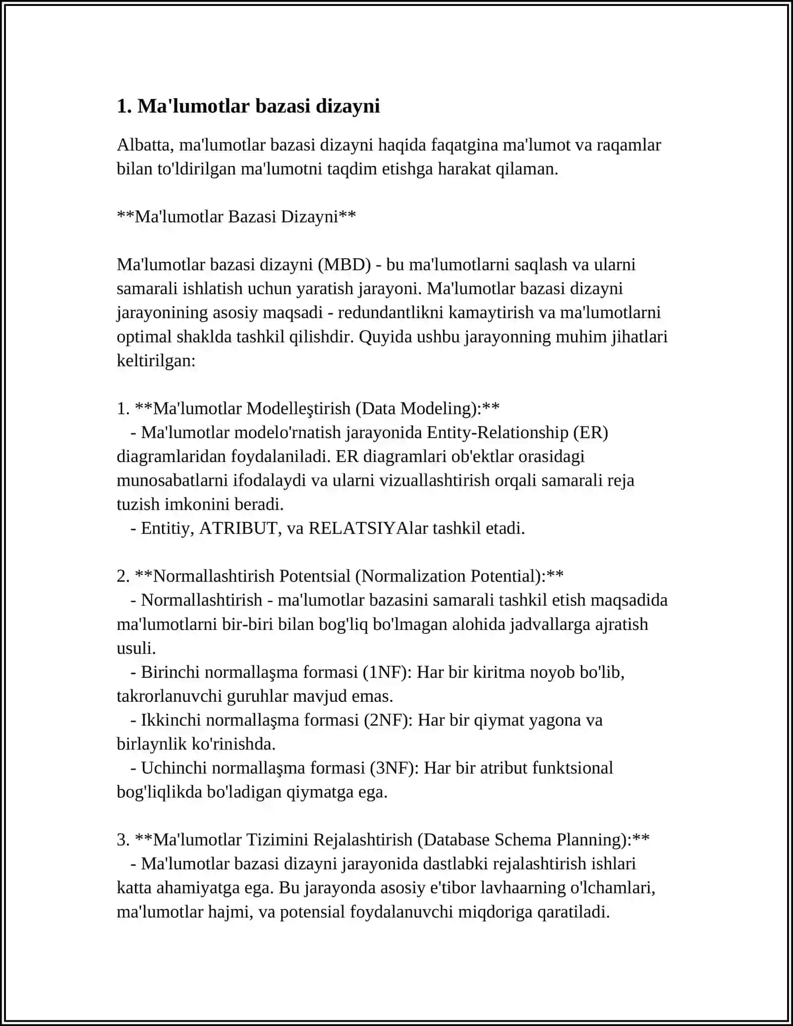 KASALXONA MA’LUMOTLAR BAZASINI VA AVTOMATLASHGAN TIZIMNI ISHLAB CHIQISH 4