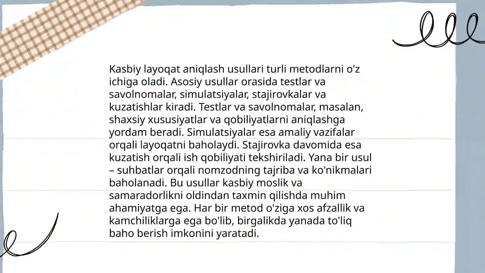 Ta'lim oluvchilarning kasbiy xususiyat va layoqatiga egaligini aniqlash 4