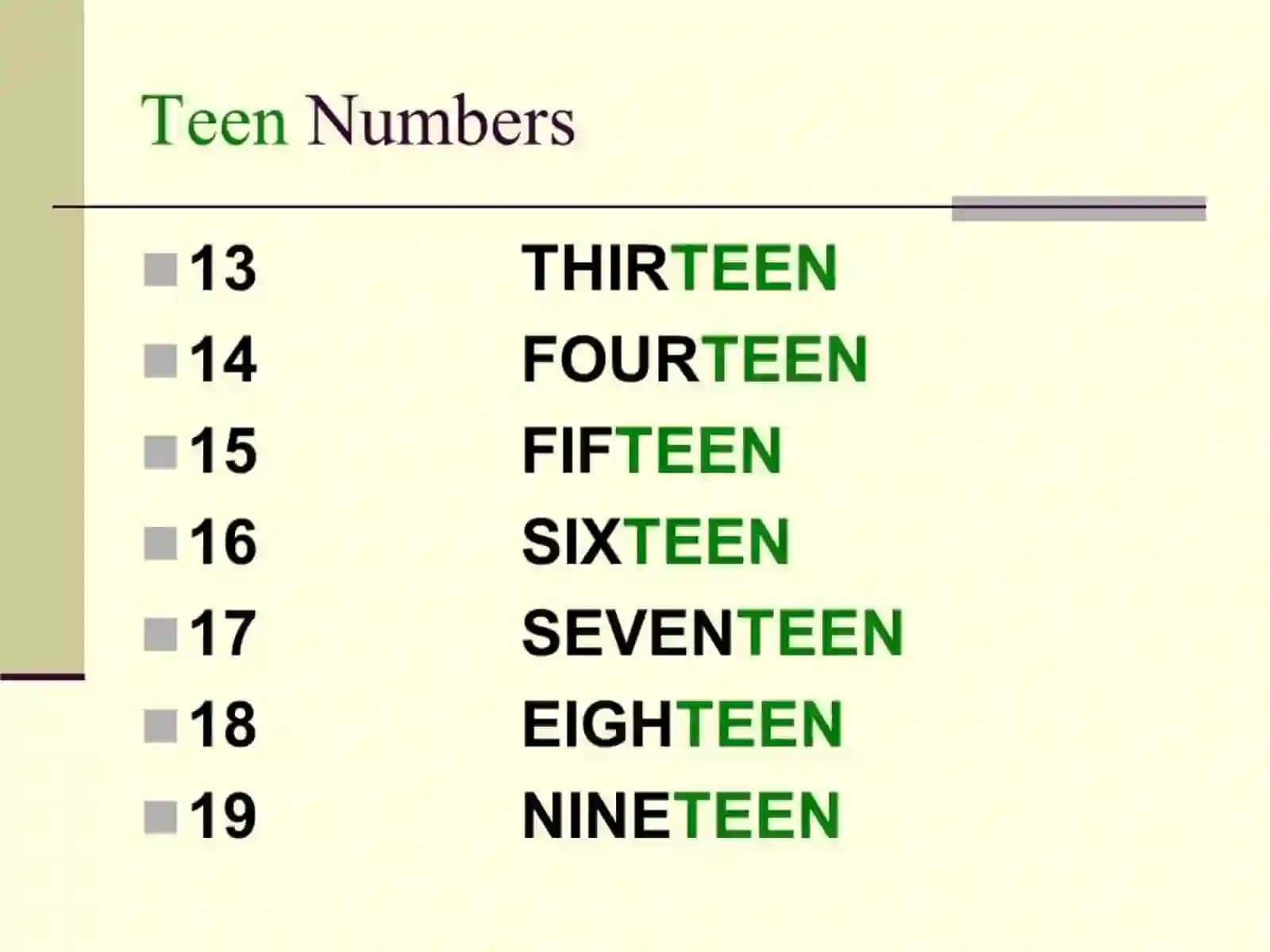 Cardinal numerals 4
