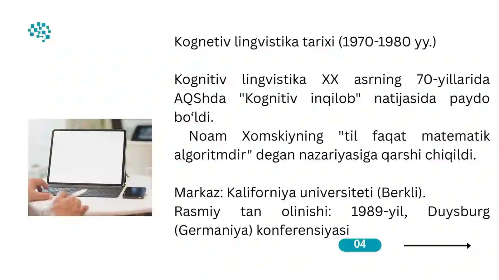 KOGNITIV LINGVISTIKA: TIL, TAFAKKUR VA INSON ONGI 4