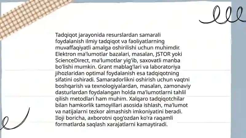 Tadqiqotlarning samaradorligi 4