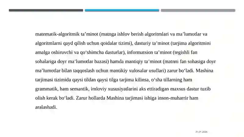 Mashinatarjimasining grammatik va leksik muammolari 4