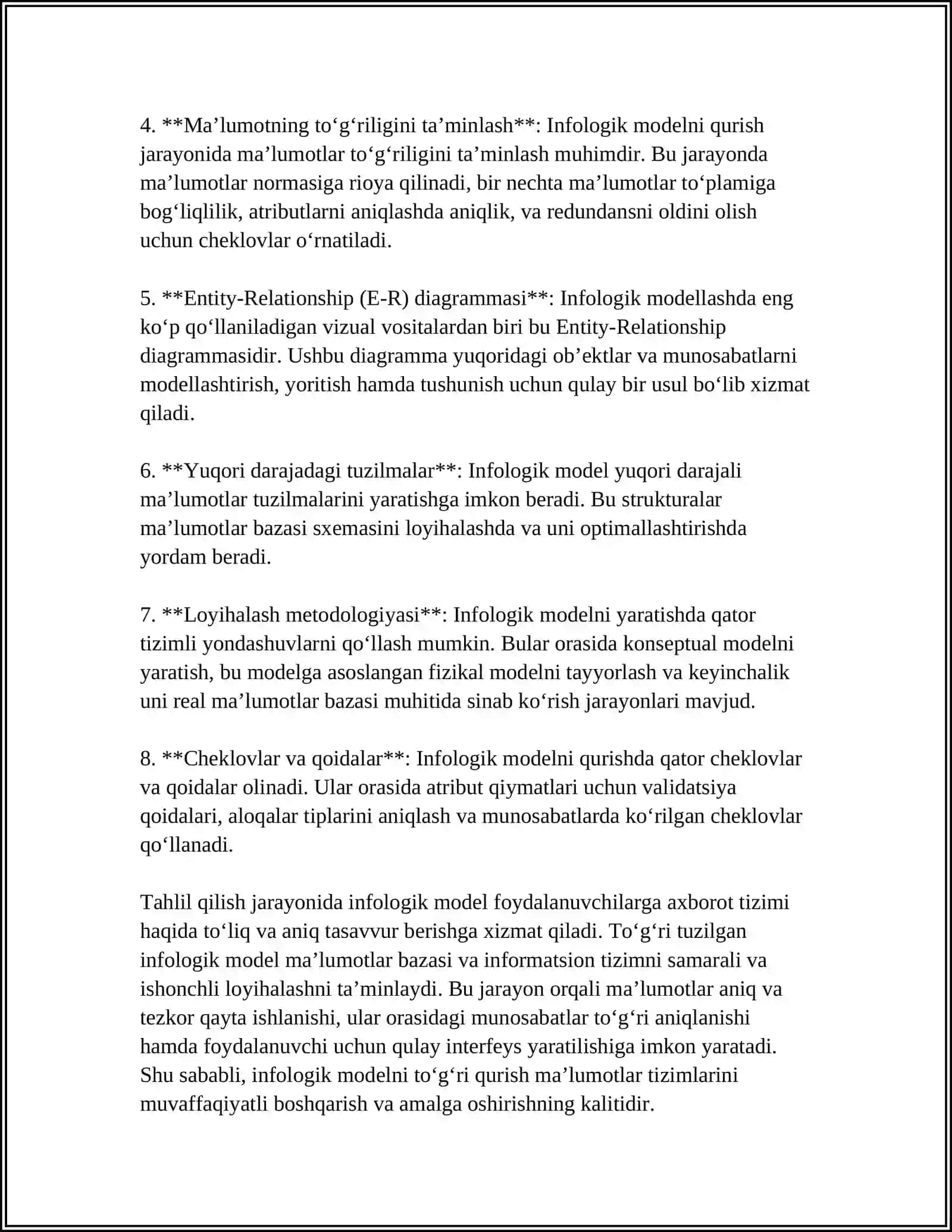 OB’EKTNING INFOLOGIK MODELNI QURISH USLUBIYATI 4