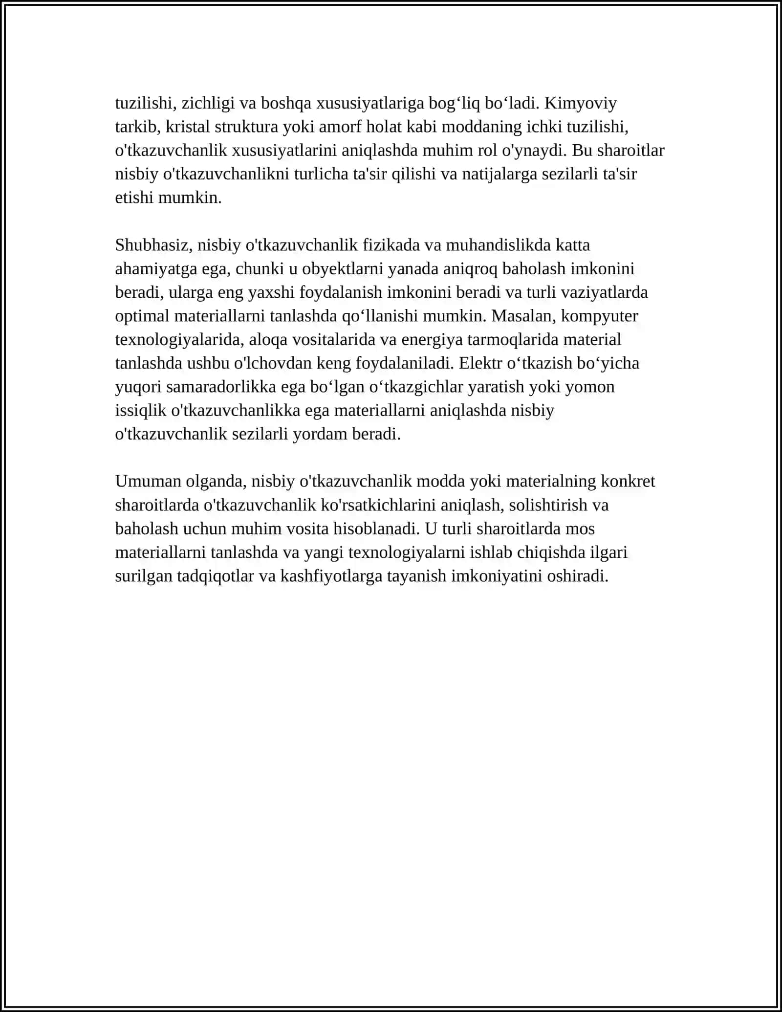 Nisbiy o‘tkazuvchanlik 4